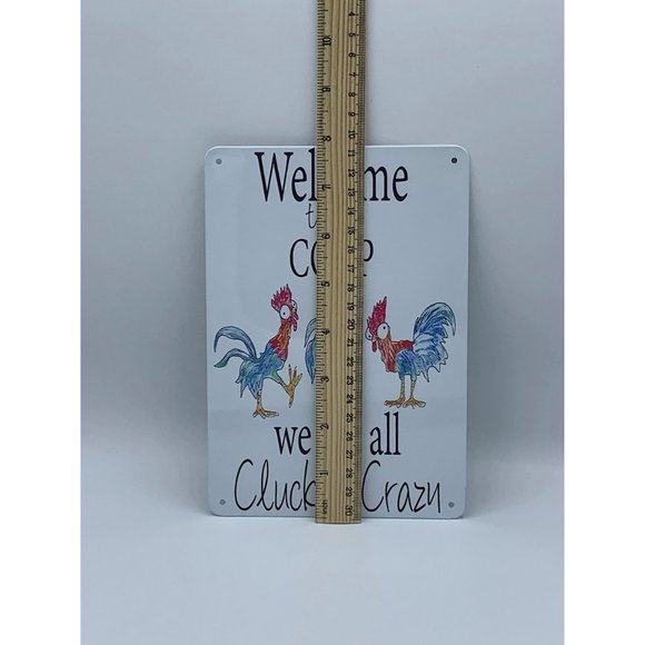 Welcome to Coop, Chicken Tin Sign 6" x 8" Portrait, NEW - Picture 5 of 6